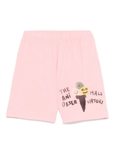 THE ANIMALS OBSERVATORY LOGO-PRINT SHORTS