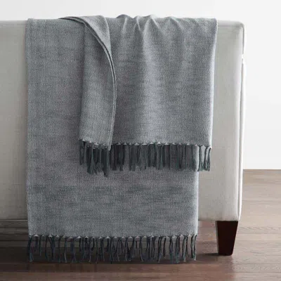 THE COMPANY STORE YARN-DYED FRINGE THROW BLANKET