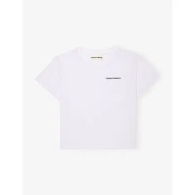 THE COUTURE CLUB BLACK COPYRIGHT LOGO-PRINT COTTON-BLEND T-SHIRT 1-9