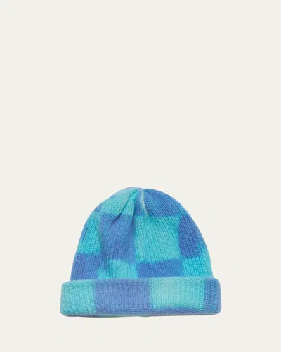 THE ELDER STATESMAN CHESS CASHMERE BEANIE