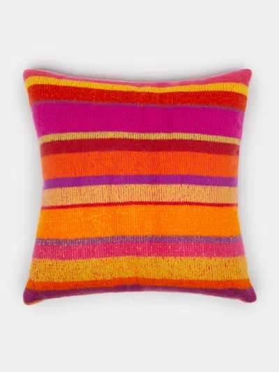 THE ELDER STATESMAN STRIPE SUPER SOFT CASHMERE CUSHION (20IN/51CM)