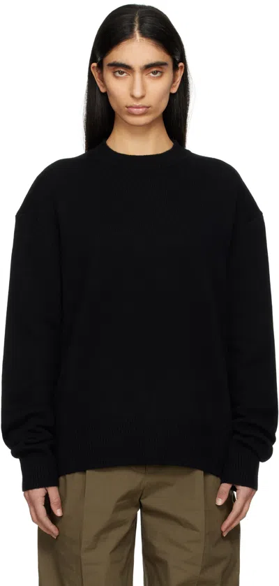 THE FRANKIE SHOP BLACK RAFAELA PADDED KNIT SWEATER