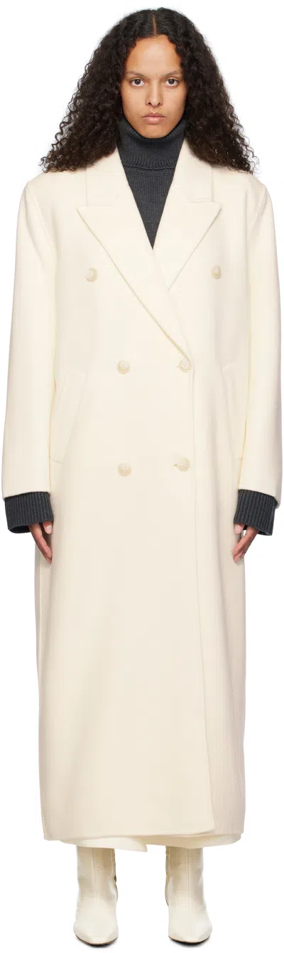 THE FRANKIE SHOP OFF-WHITE GAIA DOUBLE BREASTED COAT