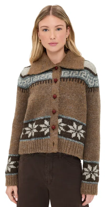 THE GREAT THE NORDIC SCHOLAR CARDIGAN HICKORY FAIR ISLE
