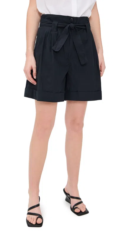 THE GREAT THE PLEATED TROUSER SHORTS BLACK