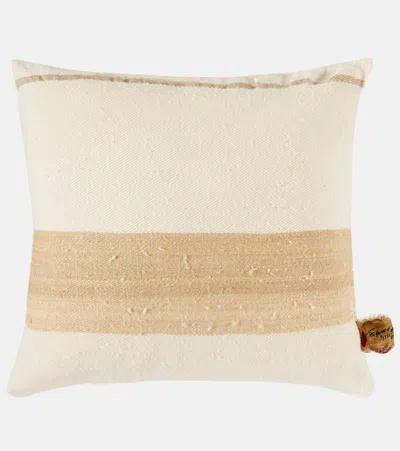 THE HOUSE OF LYRIA CHLORE SILK AND LINEN-BLEND CUSHION