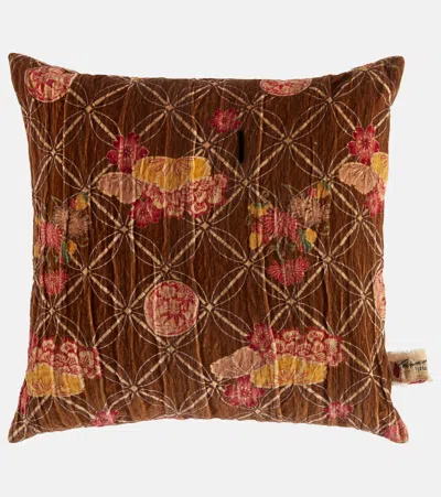 THE HOUSE OF LYRIA SAINFOIN FLORAL COTTON CUSHION