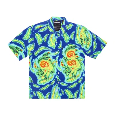 THE HUNDREDS NATURE WOVEN BLUE MEN'S SHORT SLEEVE SHIRT