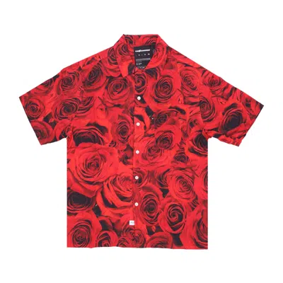 THE HUNDREDS NATURE WOVEN RED MEN'S SHORT SLEEVE SHIRT