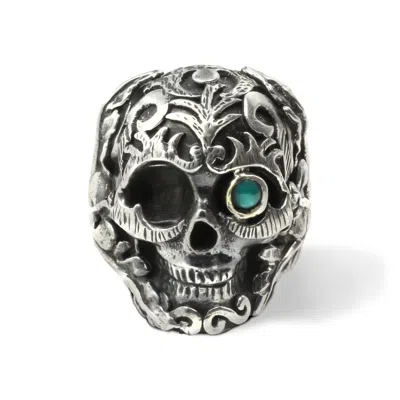 THE JEWELLERY STORE LONDON WOMEN'S SILVER / BLUE MYSTIC MOONLIGHT RING WITH TURQUOISE IN STERLING SILVER