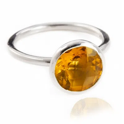 THE JEWELLERY STORE LONDON WOMEN'S DESERT SUN QUARTZ RING IN STERLING SILVER