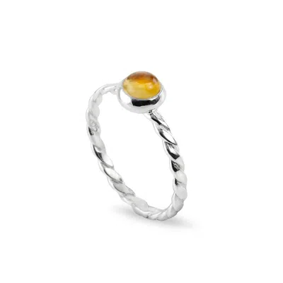 THE JEWELLERY STORE LONDON WOMEN'S NOVEMBER BIRTHSTONE RING IN STERLING SILVER- CITRINE