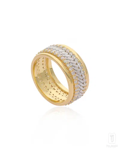 THE JEWELZ WOMEN'S GOLD / WHITE / SILVER KEEP ME TWISTED BAND RING IN SILVER