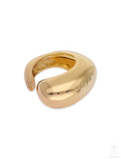 THE JEWELZ WOMEN'S YELLOW / SILVER / GOLD CHROMA SPLIT RING IN STERLING SILVER