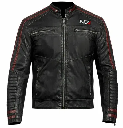 THE KAY'S LEATHER MASS EFFECT 3 N7 MOTORRAD ECHT-LEDER COMMANDER SHEPHERD BIKER JACKE FÜR MÄNNER
