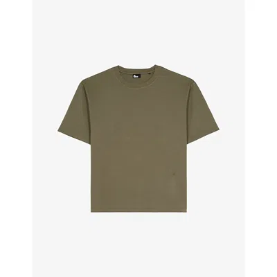 THE KOOPLES MENS KAKI CREWNECK REGULAR-FIT SHORT-SLEEVE COTTON T-SHIRT