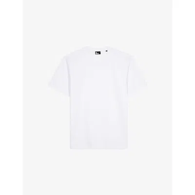 THE KOOPLES MENS WHITE CREWNECK REGULAR-FIT SHORT-SLEEVE COTTON T-SHIRT