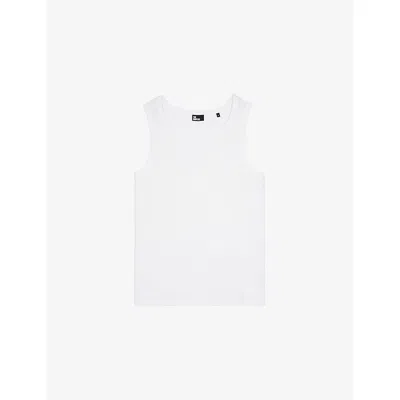 THE KOOPLES MENS WHITE EMBROIDERED-CREST CREWNECK STRETCH-COTTON TANK TOP XS