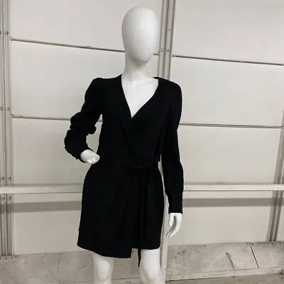 THE KOOPLES THE KOOPLES V-NECK LONG SLEEVE MINI DRESS WOMEN'S SIZE XS BLACK