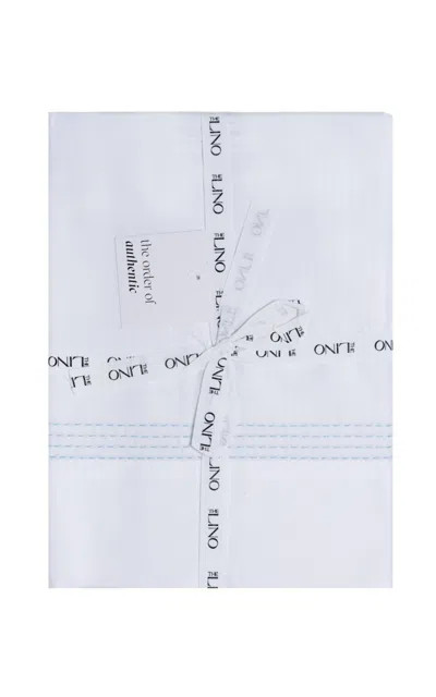 THE LINO ESSENTIAL EMBROIDERED COTTON QUEEN TOP SHEET