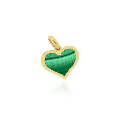 THE LOVERY MALACHITE HEART CHARM 14MM