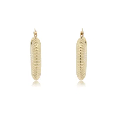 THE LOVERY RIBBED GOLD HOOP EARRINGS