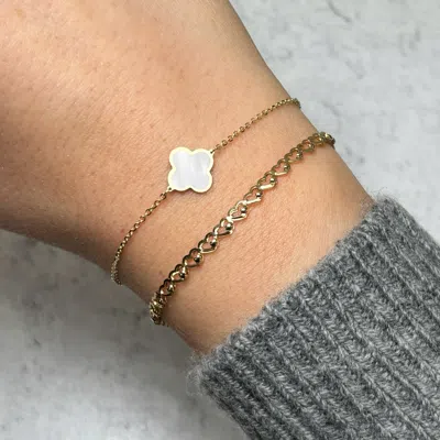 THE LOVERY SMALL MOTHER OF PEARL SINGLE CLOVER BRACELET