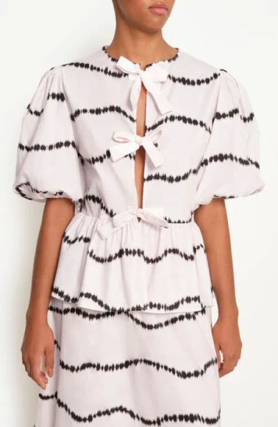 THE LULO PROJECT THE LULO PROJECT ORQUID TIE FRONT STRETCH COTTON TOP