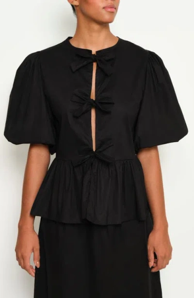 THE LULO PROJECT THE LULO PROJECT ORQUID TIE FRONT STRETCH COTTON TOP