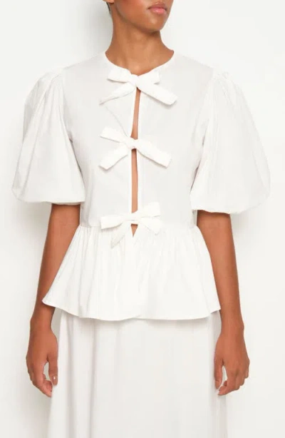 THE LULO PROJECT THE LULO PROJECT ORQUID TIE FRONT STRETCH COTTON TOP