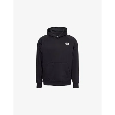 THE NORTH FACE MENS BLACK RAGLAN REDBOX LOGO-PRINT COTTON-BLEND HOODY