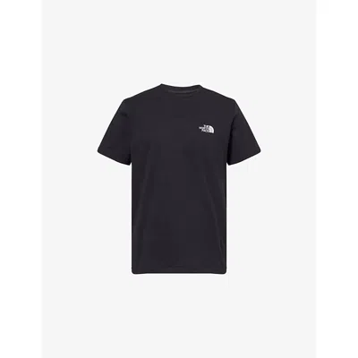 THE NORTH FACE MENS BLACK REFLECTIVE BOX CREWNECK COTTON-JERSEY T-SHIRT