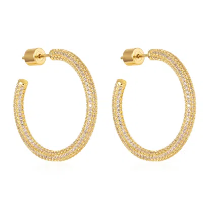 THE PERFECT HOOP WOMEN'S GOLD THE MALTA HOOP PAVÉ