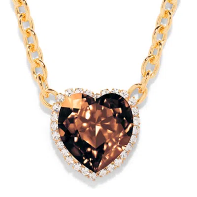 THE PINK REEF WOMEN'S BROWN THE PINK REEF G OCEAN NECKLACE IN SMOKE TOPAZ