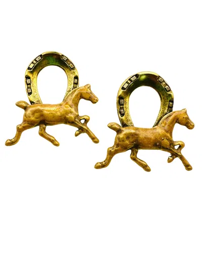 THE PINK REEF WOMEN'S BROWN THE PINK REEF KEENELAND HORSE EARRING