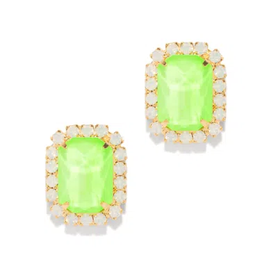 THE PINK REEF WOMEN'S GREEN THE PINK REEF NEON GEM STUD IN LIME