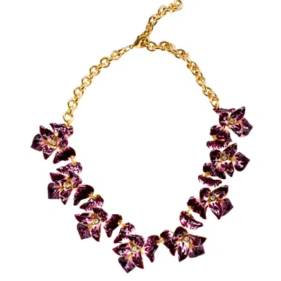 THE PINK REEF WOMEN'S PURPLE ORCHID NECKLACE IN PLUM