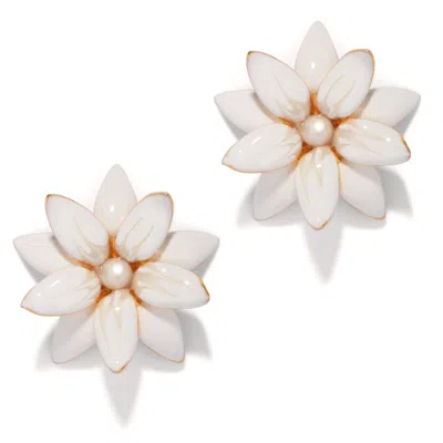 THE PINK REEF WOMEN'S THE PINK REEF DAHLIA EARRING IN WHITE