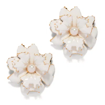 THE PINK REEF WOMEN'S THE PINK REEF LACE EARRING IN WHITE