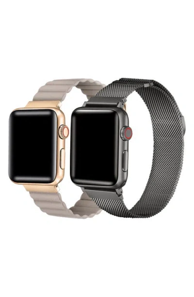 THE POSH TECH THE POSH TECH ASSORTED 2-PACK LEATHER & STAINLESS STEEL MESH APPLE WATCH® WATCHBANDS