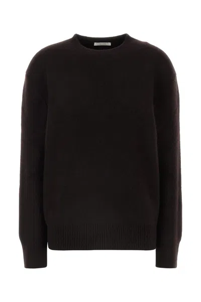 THE ROW AUBERGINE CASHMERE BLEND IDEA SWEATER