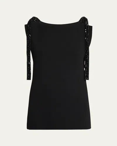 THE ROW BOZUNI SEQUINED RIBBON STRUCTURED SILK TOP