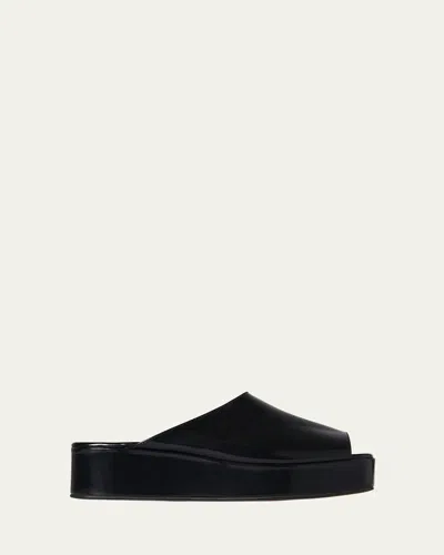 THE ROW EMI FLATFORM LEATHER SANDALS