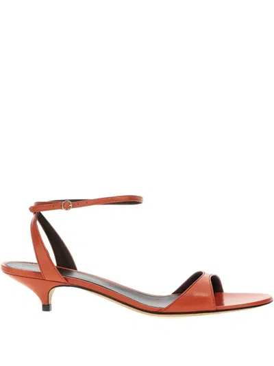 THE ROW KITTEN-HEEL LEATHER SANDALS
