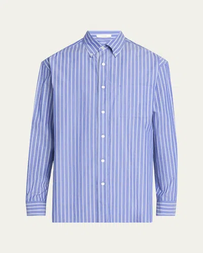 THE ROW MEN'S BRESSON STRIPED POPLIN SPORT SHIRT