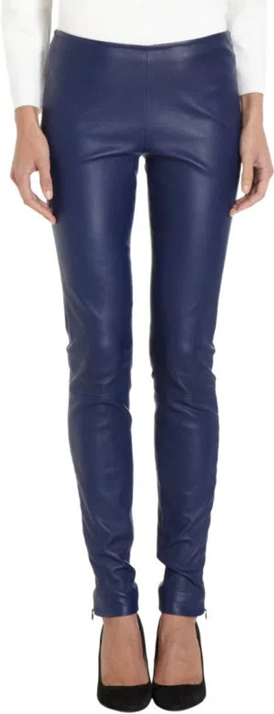 THE ROW NEU THE ROW LAMMLEDER NOTTERLY IMPERIAL MARINEBLAU REISSVERSCHLUSS LEGGINGS 4