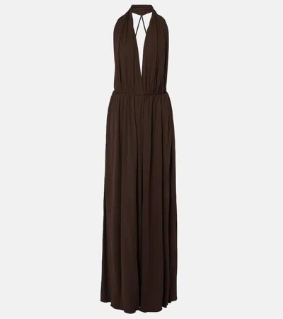THE ROW PHARAO GATHERED JERSEY CRÊPE GOWN