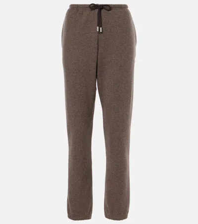 THE ROW TEO CASHMERE AND COTTON SWEATPANTS