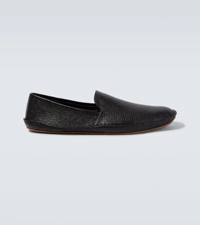 THE ROW VASKO LEATHER SLIP-ON SHOES