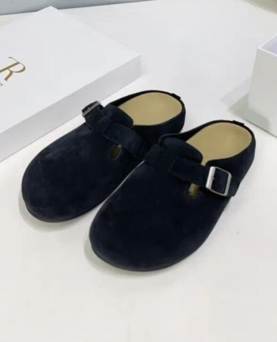 THE ROW THE ROW WOMEN BERKEN HALF SLIPPER SHOES BLACK